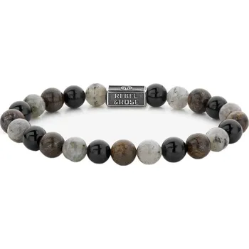 Náramek Rebel & Rose Pánský náramek Mix Brown 8 mm RR-8S007-S-L+