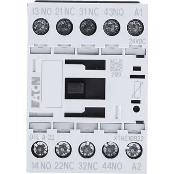 Relé 2NO plus 2NCStykač 4P s 2NO plus 2NC kontakty 4 A napětí ve vinutí 24 V dc