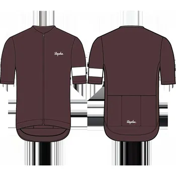 Cyklistické oblečení RAPHA Lehký cyklistický dres Rapha Core Brown/bílá XXL