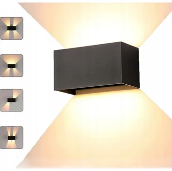 Nástěnné svítidlo EXTERIÉROVÉ NÁSTĚNNÉ SVÍTIDLO DVOJITÉ LED 24W TEPLÁ BÍLÁ 3000K