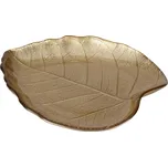 Dekorační skleněný podnos Leaf, 19x16 cm