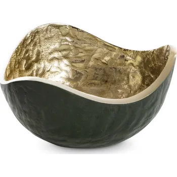 DEKORAČNÍ KOVOVÁ MISKA PEDRO3 (03) 17X17X9 CM TMAVĚZELENÁ