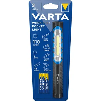 Svítilna VARTA 17647 LED1,5W plus COB LED vč.3R3, WORK FLEX POCKET LIGHT