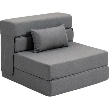 Křeslo Jednolůžkové rozkládací křeslo s polštářem | šedé