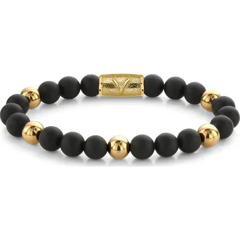 Náramek Rebel & Rose unisex náramek Matt Black Madonna 8 mm Velikost: M