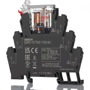 Relé Elektromechanické relé rozhraní 110V ac SPDT Lišta DIN 6A 250V ac G2RV-ST 400V ac