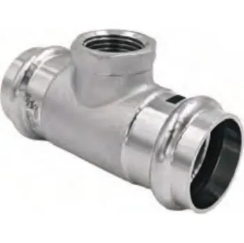 Fitinka Nerez lisovací T-kus přechodový - 18 x 1/2" x 18 mm - pro topení i pitnou vodu