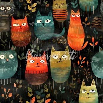 Úplet, Kočičáci na tmavé (E) (Top kvalitní úplet Bella digitisk)
