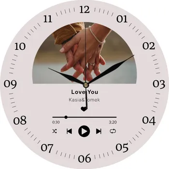 Hodiny Nástěnné hodiny Dárek k Valentýnu Vaše Fotka + Vaše Písnička 35 cm