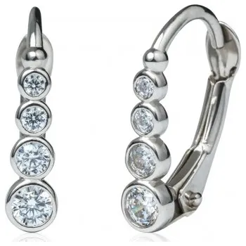 Náušnice Couple, Dívčí náušnice Penelope, bílé zlato se zirkony, 585-16-3-2379.1B00.0.00.001.07