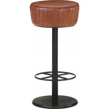 Barová židle Hnědá barová stolička z přírodní kůže, 37 x 76 cm