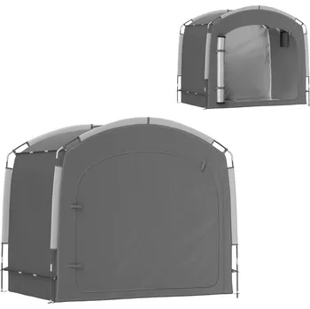 Stan Garážový stan pro 3-4 jízdní kola 205 x 140 x 188 cm | tmavě šedý