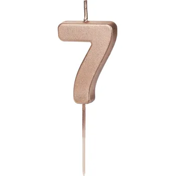 Dortová svíčka Svíčka na dort číslo 7 rose gold