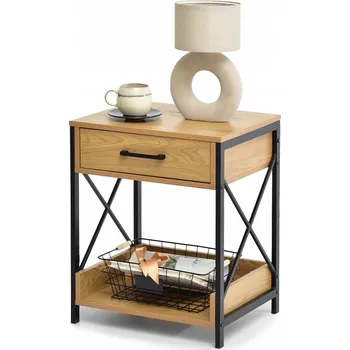 Noční stolek Noční stolek s elektrickou zásuvkou Tori dub