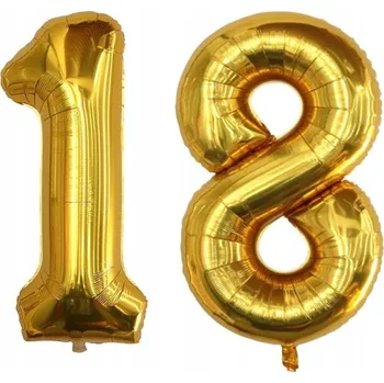 Balónek Balónky číslice 18. narozeniny oslava zlaté 40 cm