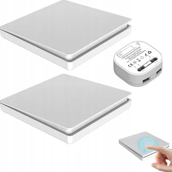 vypínač BEZDRÁTOVÝ VYPÍNAČ NA ZEĎ BEZ BATERIÍ, DÁLKOVÝ OVLADAČ + PŘIJÍMAČ