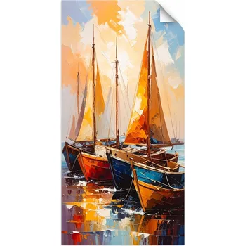 Obraz Samolepicí samolepicí Lodě v námořním přístavu 100x200