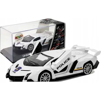 autíčko Sportovní auto s frikčním pohonem, policejní zvuky, bílé