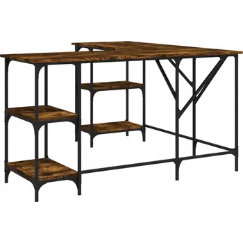 Psací stůl Počítačový stůl ve tvaru písmene L, kouřový dub, 139x139x75 cm