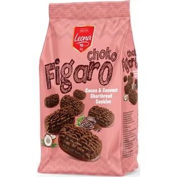 Figaro choko - kokosové sušenky s kakaem a čokoládovou polevou - Leona 300g