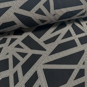 Úplet, Řecká abstrakce béžovočerná (E) (Top kvalitní úplet Bella digitisk)