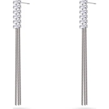 Náušnice biju Dlouhé třásňové náušnice z chirurgické oceli s kamínky 3004