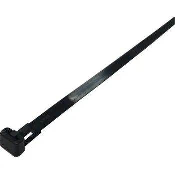 Organizace kabelů Kabelová vázací páska Děsnitelný 200mm 7,6 mm Černá Nylon 66 RS PRO