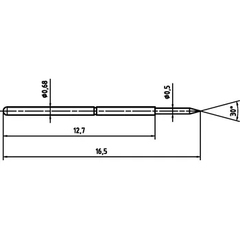 PTR Hartmann 1007-B-0.7N-AU-0.49C přesný testovací hrot