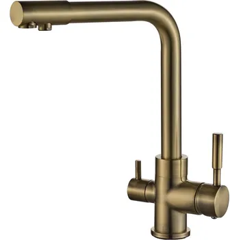 Ochranný vodní filtr Trojcestná dřezová vodovodní baterie Stena 103 kartáčovaný bronz