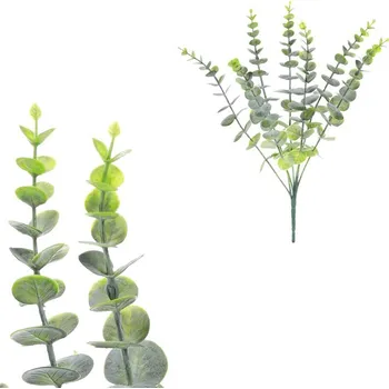 umělá květina Autronic Eukalyptus - umělá větev, barva zelená, sada 6 ks