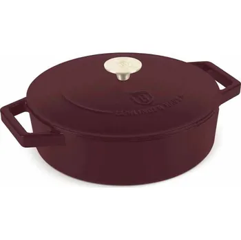 Nádobí BERLINGERHAUS Pánev hluboká se smaltovaným povrchem a poklicí 26 cm litinová Leonardo Collection BH-6263