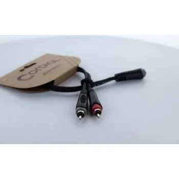 Audio kabel Cordial 14889 jack / cinch audio Y adaptér [1x jack zásuvka 3,5 mm - 2x cinch zásuvka] 0.30 m černá PVC plášť, dvoužilové vedení