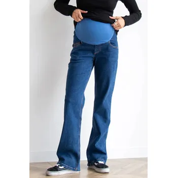 Těhotenské džíny Mom Wide – modré, bavlněné Velikost: M