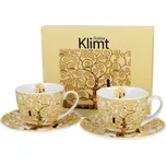 Porcelánový šálek s podšálkem Klimt Ecru Tree Of Life 250 ml sada 2ks