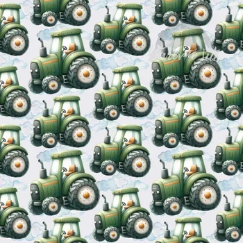 Úplet, Zelení traktůrci na světlé (E) (Top kvalitní úplet Bella digitisk)