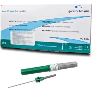 Injekční jehla Jehla zelená Vacuette 38 mm, 100 ks