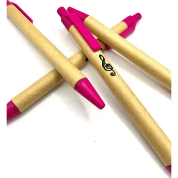 Růžové pero s potiskem houslový klíč