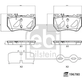 Brzdová destička Sada brzdových destiček, vždy 4 kusy v sadě FEBI BILSTEIN 196780