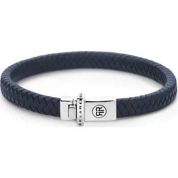 Náramek Rebel & Rose pánský kožený náramek Small Braided Navy Velikost: M
