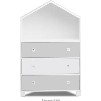 Komoda Komoda ve tvaru domečku MIRUM šedá/bílá