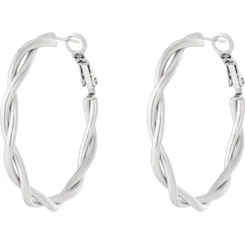 Náušnice Náušnice kruhy TWISTED Silver 4 cm