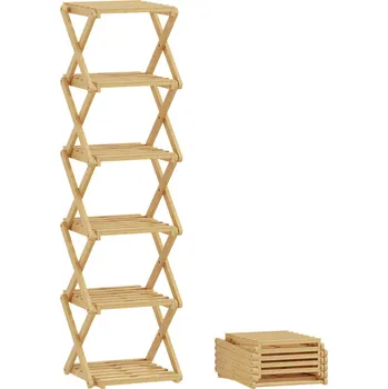 Botník Skládací botník se 6 patry | přírodní