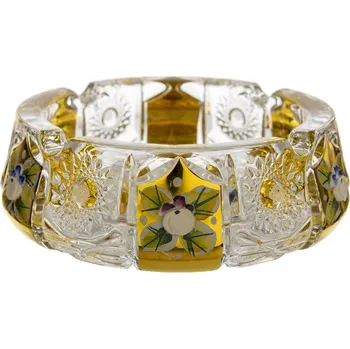 Popelník Bohemia Crystal luxusní broušený popelník zlacený - 155mm.
