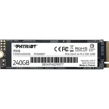 Ukládání dat Patriot SSD disk P310 240GB, M.2 2280, PCIe 3.0 x4, NVMe