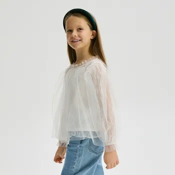 Dívčí oblečení Reserved - Krajková halenka s tílkem - krémová - 315CL-01X - 315CL-01X-128-2