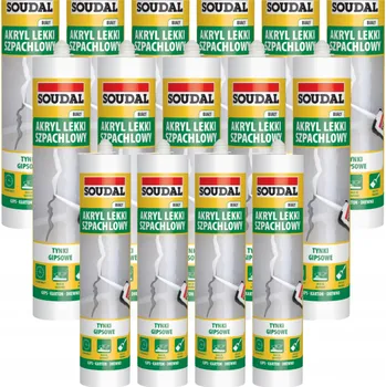 Tmel Lehký akrylátový tmel bílý SOUDAL 280 ml stavební akrylátový trvanlivý 15 ks