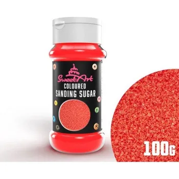 Jedlá dekorace na dort SweetArt cukrový písek červený (100 g)