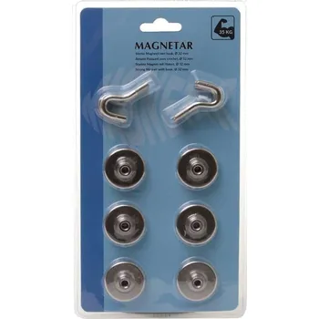 Dekorativní magnet Magnetar Magnet s háčkem 6 ks