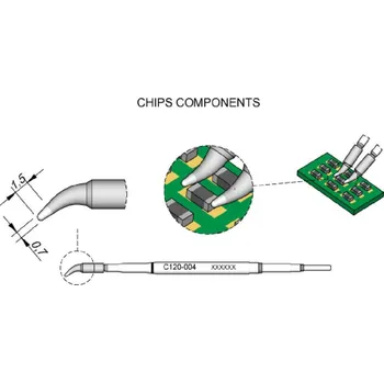 Pájecí hrot JBC Tools C120004 odsávací hrot zahnutý Velikost hrotů 0.7 mm Obsah 1 ks