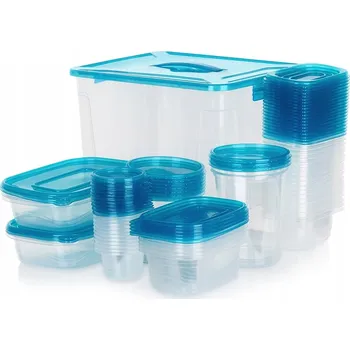 Dóza na potraviny NÁDOBY NA POTRAVINY S PLASTOVÝM VÍKEM PRO ULOŽENÍ 50 KUSŮ